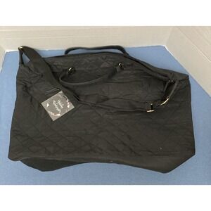 NWT Arcadia Beauty Labs "Holiday Weeked" Black Quilted Two Handle Weekend Bag